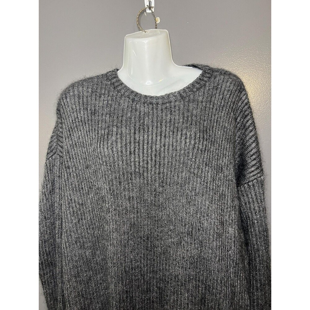 Joseph Tricot Sweater Womens Medium Tunic Gray Mohair Ribbed Knit Oversized